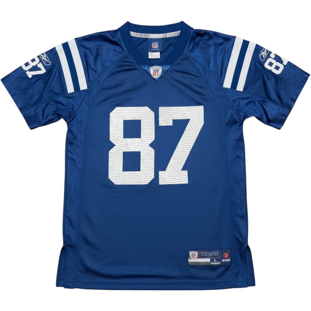 Reebok NFL Indianapolis Colts Reggie Wayne 87 Jersey Blue Mens L 14-16